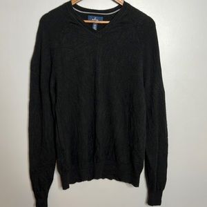 Buttoned down black v neck 100% cashmere sweater size large